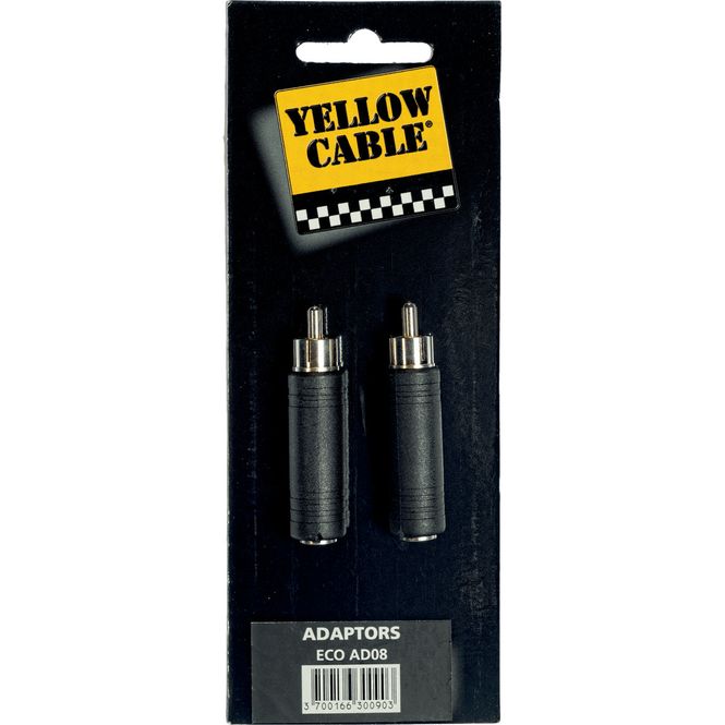 Hovedbilde Yellow Cable AD08 - RCA hann til 1/4 jack hunn adapter, 2 stk