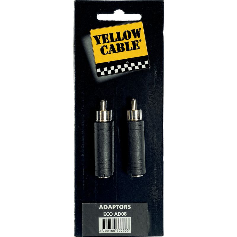 Yellow Cable AD08 - RCA hann til 1/4 jack hunn adapter, 2 stk