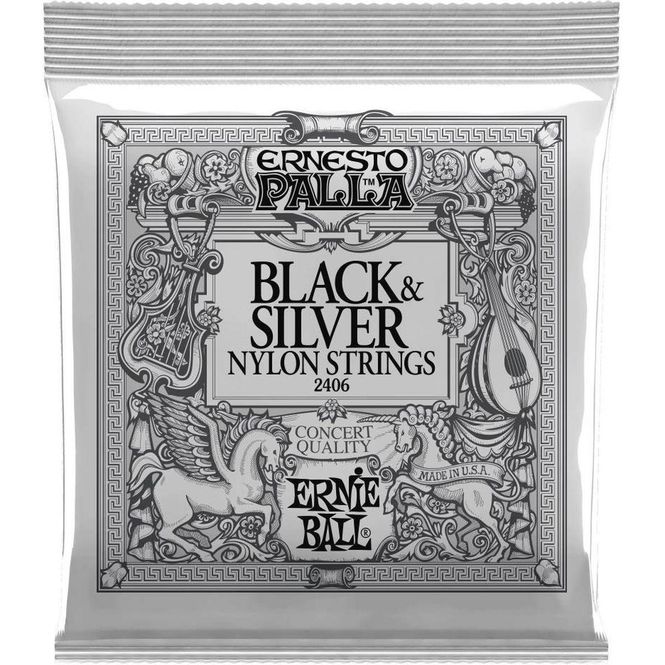Hovedbilde Ernie Ball 2406 Black & Silver Nylon strengesett klassisk gitar