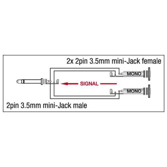 Hovedbilde Audio Adapter - DAP XGA14 - Mini Jack/M mono > 2xMini Jack/F mon