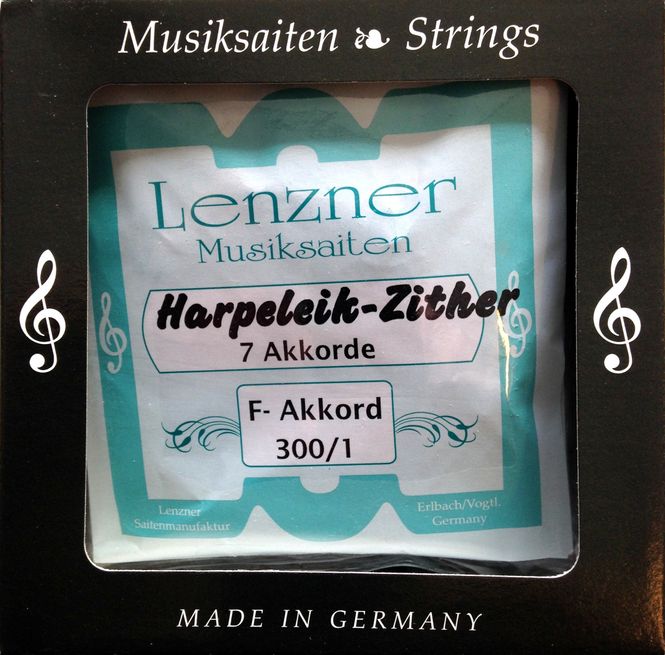 Hovedbilde Lenzner 300/13 strengesett for Harpeleik-Zither 82 strenger/9 ak