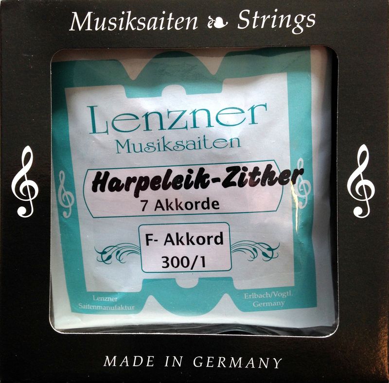 Lenzner 300/1 strengesett for Harpeleik-Zither 64 strenger/7 akk