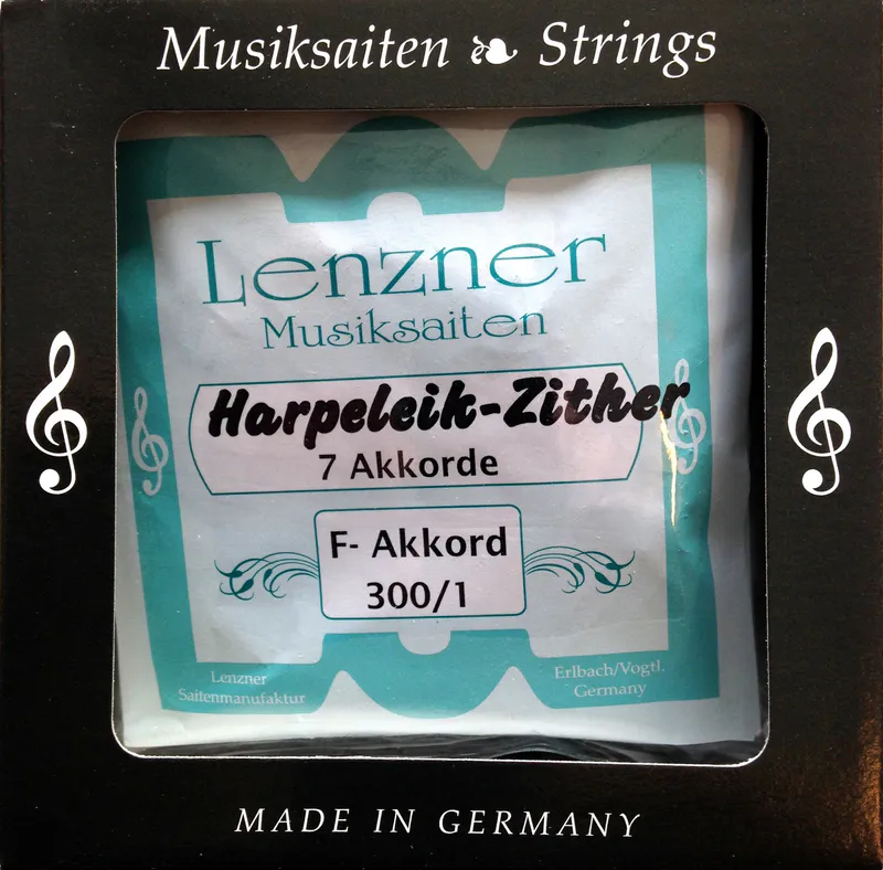 Lenzner 300/9 strengesett for Harpeleik-Zither 73 strenger/8 akk