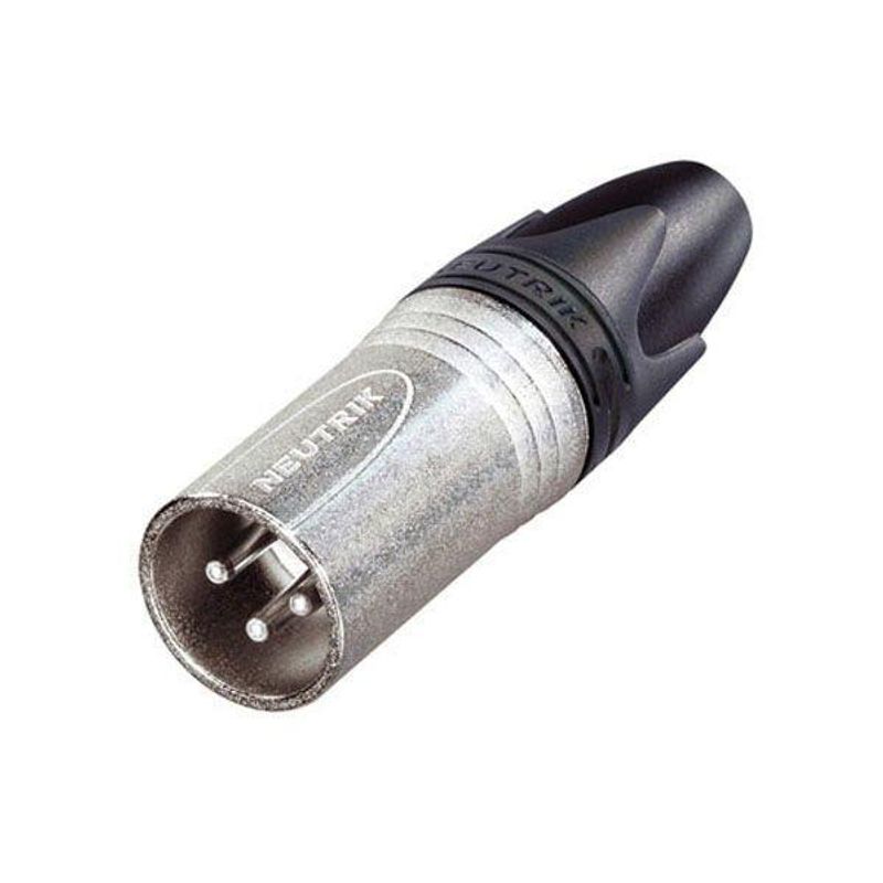 Neutrik XLR 3P. Connector male sølvgrå