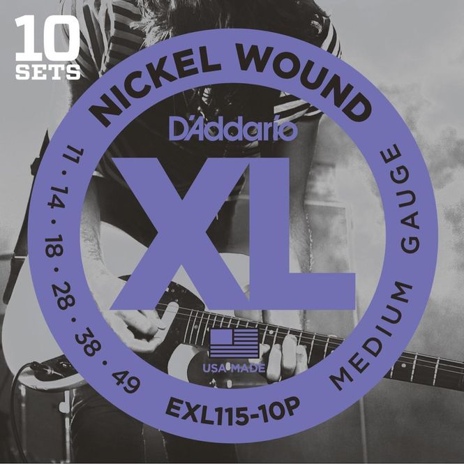 Hovedbilde D'Addario EXL115-10P Elgitarstrenger, 011-049, 10 sett