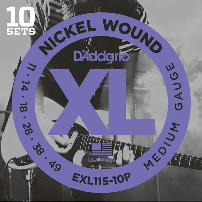 Hovedbilde D'Addario EXL115-10P Elgitarstrenger, 011-049, 10 sett
