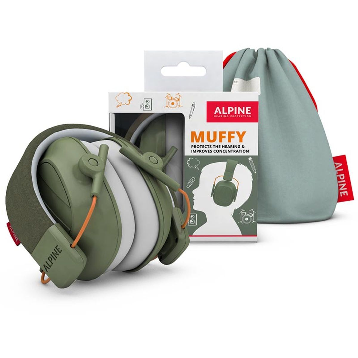 Alpine Muffy Kids Green - Øreklokker for barn