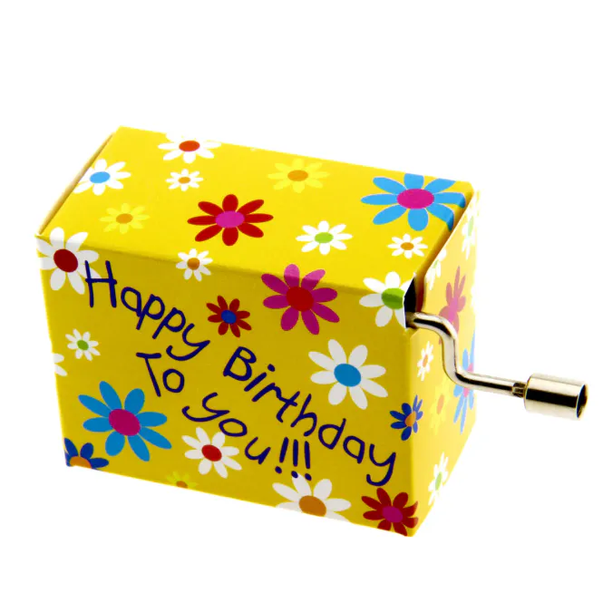 Hovedbilde Spilledåse Happy Birthday to You - Blomster