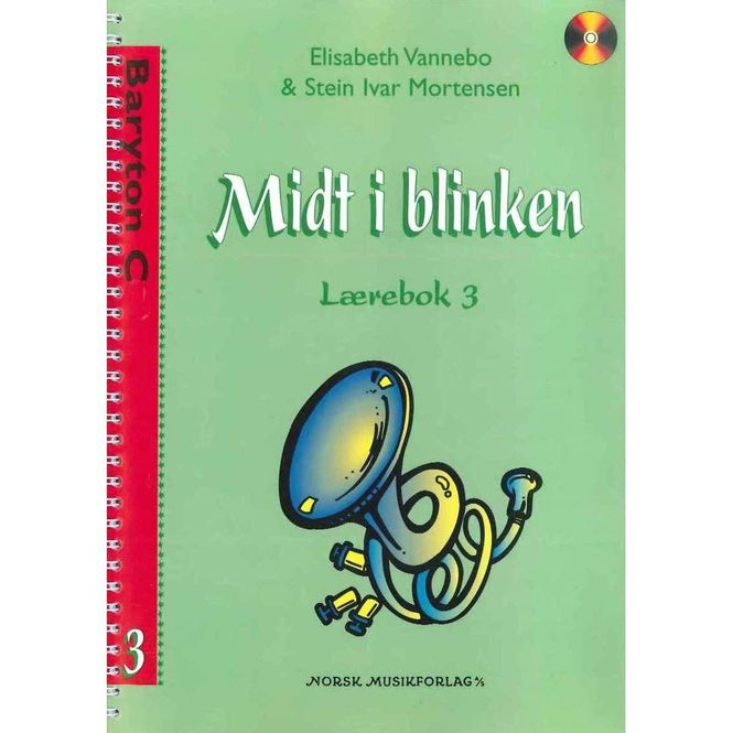 Hovedbilde Midt i blinken Lærebok 3 Baryton C (F-nøkkel)