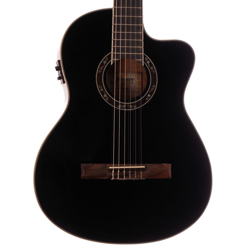 Morgan CG 10 CE BK Klassisk gitar med mic, Svart