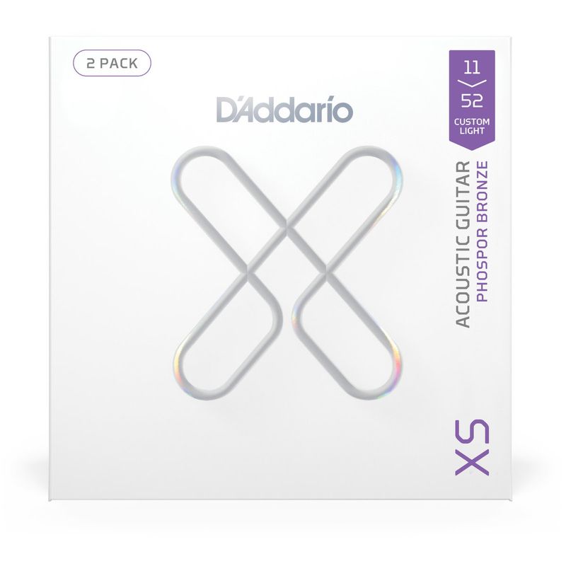 D'Addario XSAPB1152-2P, 2 sett Phosphor Bronze stålstrenger akustisk gitar 11-52