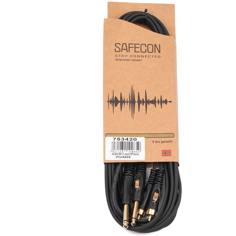 Safecon AC65 5m 2 Jack/2 Phono-kabel
