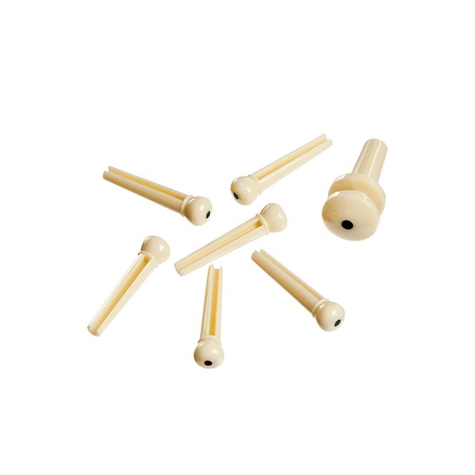 Hovedbilde D'Addario PWPS12 strengepatroner (Bridge pins) og end pin, hvit
