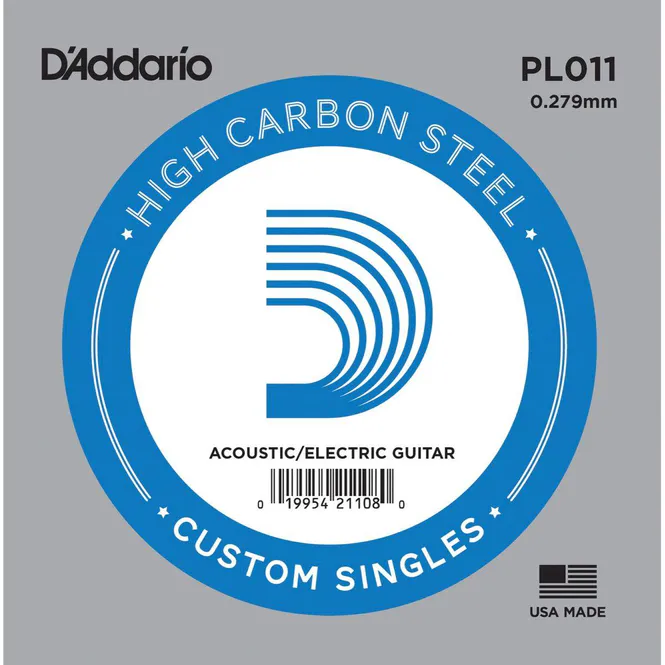 Hovedbilde D'addario PL011 Enkeltstreng elgitar/akustisk gitar Plain Steel 011