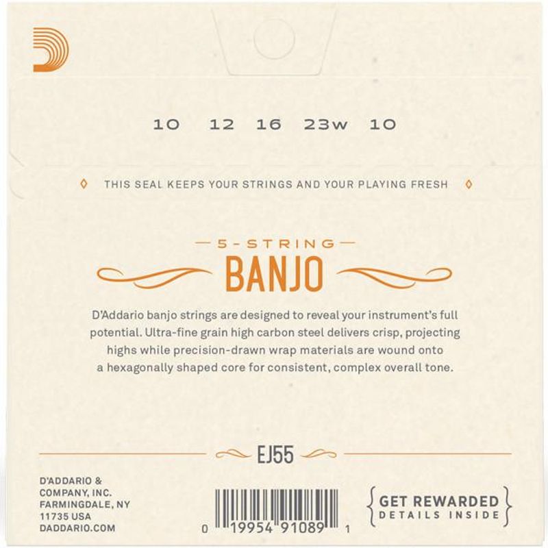D'Addario EJ55 banjostrenger 5-strengs
