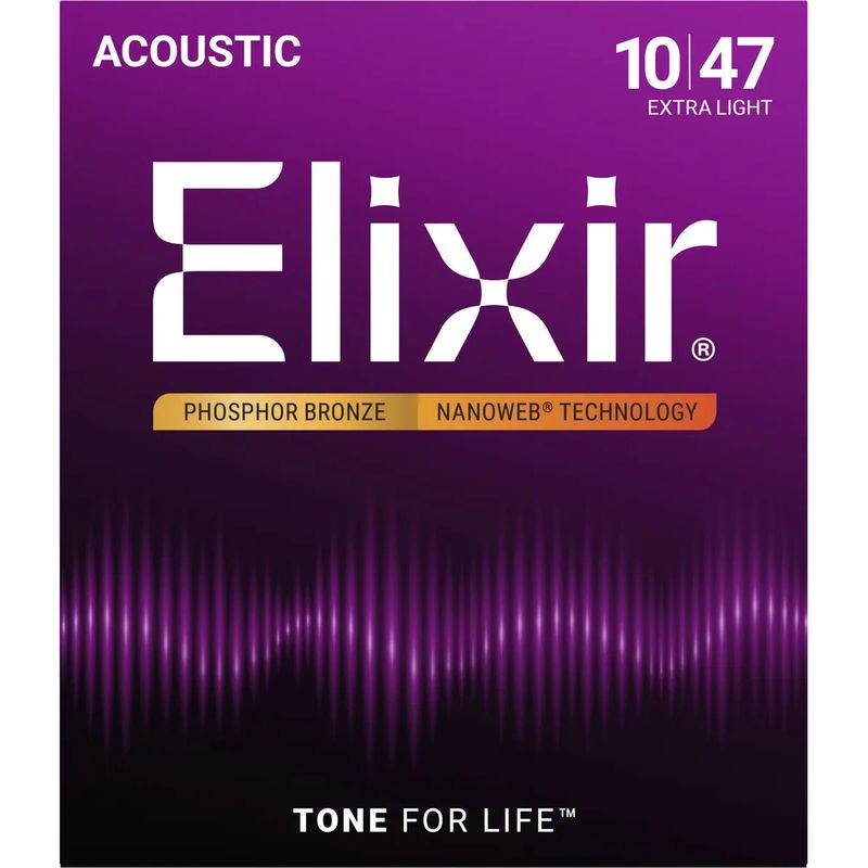 Elixir 16002 Nanoweb ak. gitarstr. Phosphor Bronze 010-047