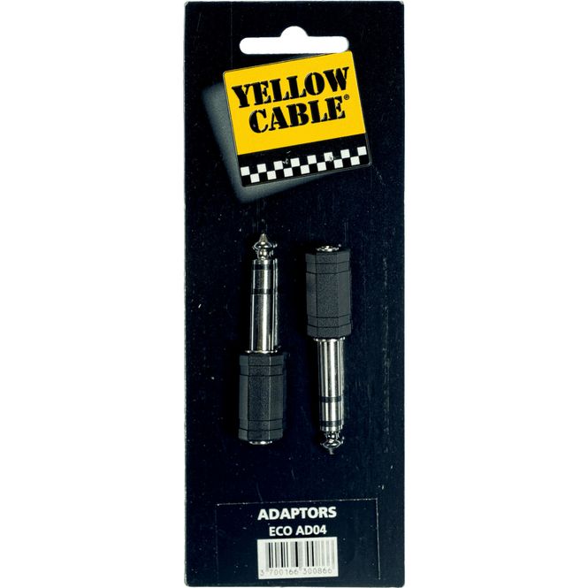 Hovedbilde Yellow Cable AD04, 1/4 TRS jack-3.5mm TRS jack/F adapter, 2 stk