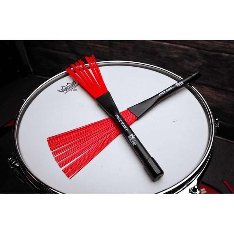 Vic Firth BJR Jazz Rake Red Plastic - Røde plastvisper