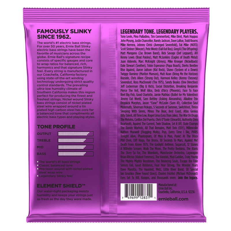 Ernie Ball 2831 Power Slinky strenger elbass 4-strengs, 055-110