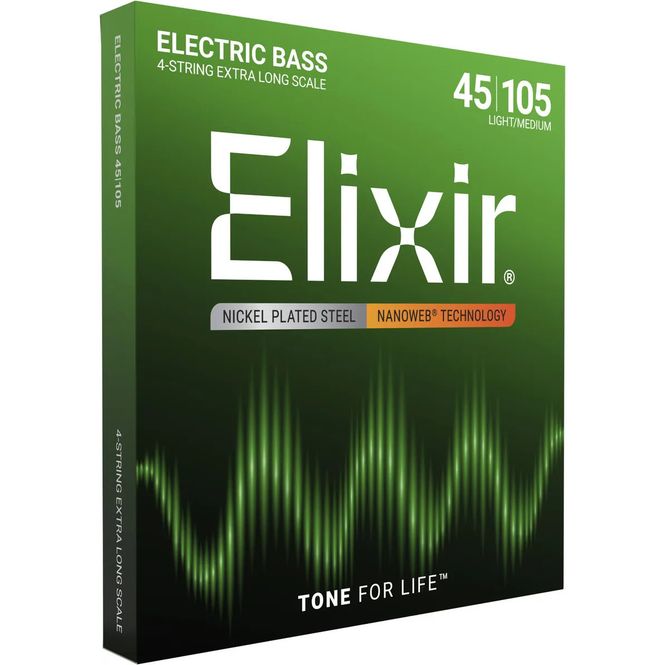 Hovedbilde Elixir Nanoweb Elbasstrenger 14087, Extra Long Scale, 045-105