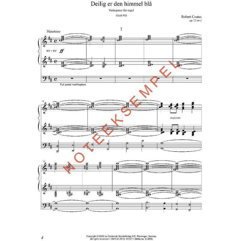Festmusikk for orgel, hefte 12