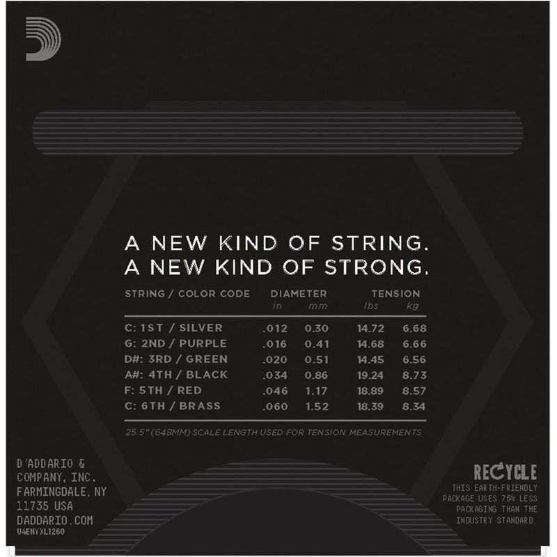 D'addario NYXL1260 Elgitarstrenger C-tuning 12-60