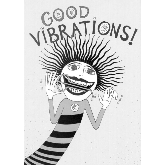 Hovedbilde Postkort med munnharpe Good Vibrations MPO-6