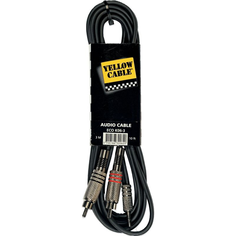 Yellow Cable K06M-3 - 2x RCA til minijack stereo-kabel 3m
