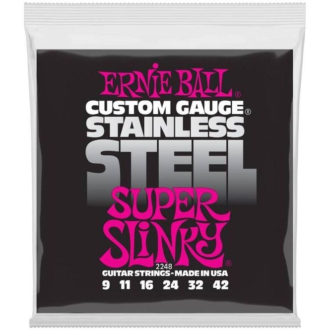 Hovedbilde Ernie Ball 2248 Stainless Steel Super Slinky 09-42 elgitarstr.